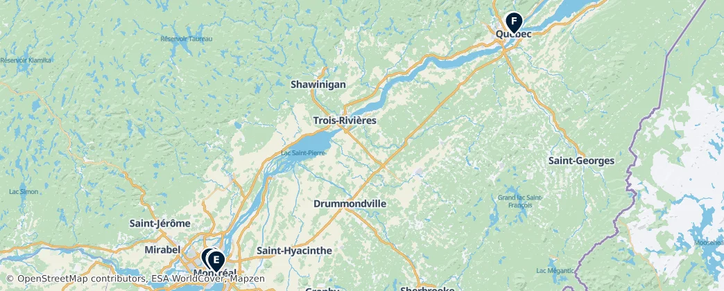 Map of Quebec