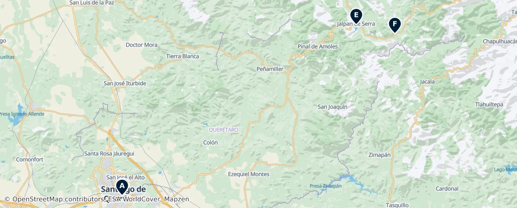Map of Querétaro