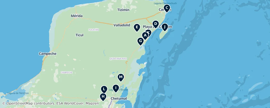 Map of Quintana Roo