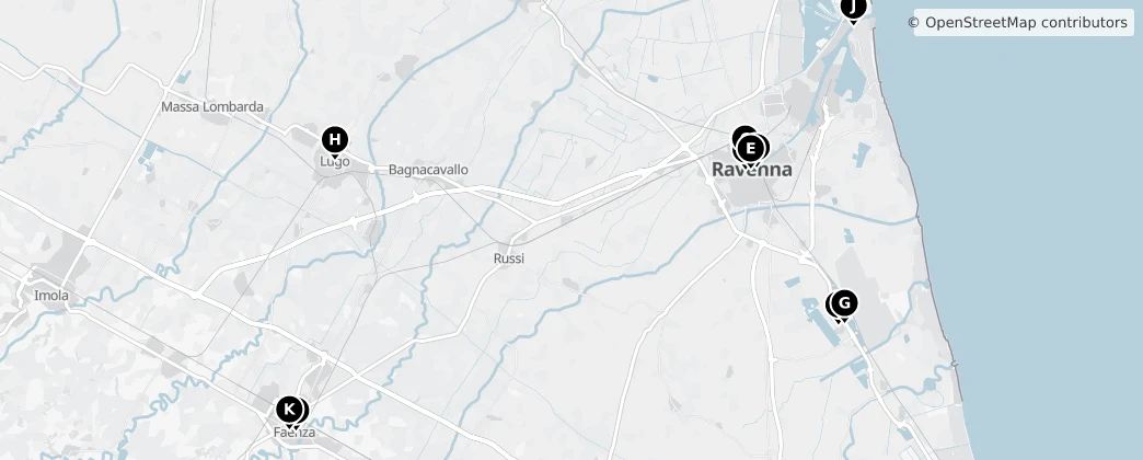 Map of Rávena