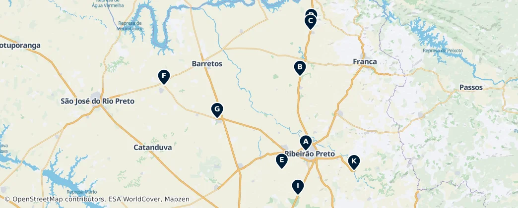 Map of Região Geográfica Intermediária de Ribeirão Preto