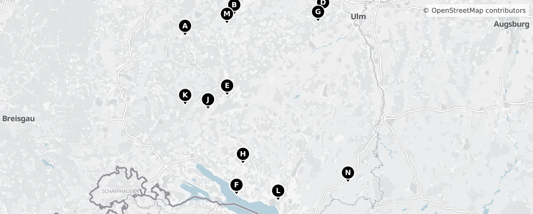 Map of Región de Tubinga