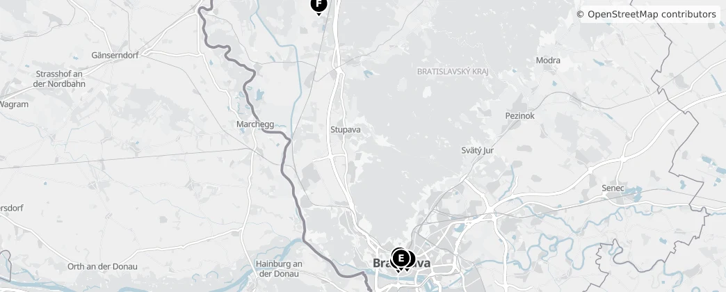 Map of Región de Bratislava