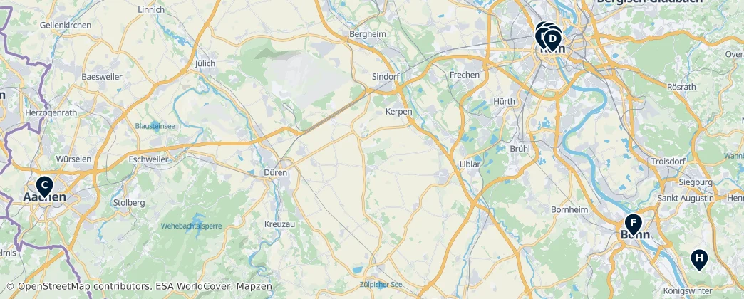 Map of Región de Colonia