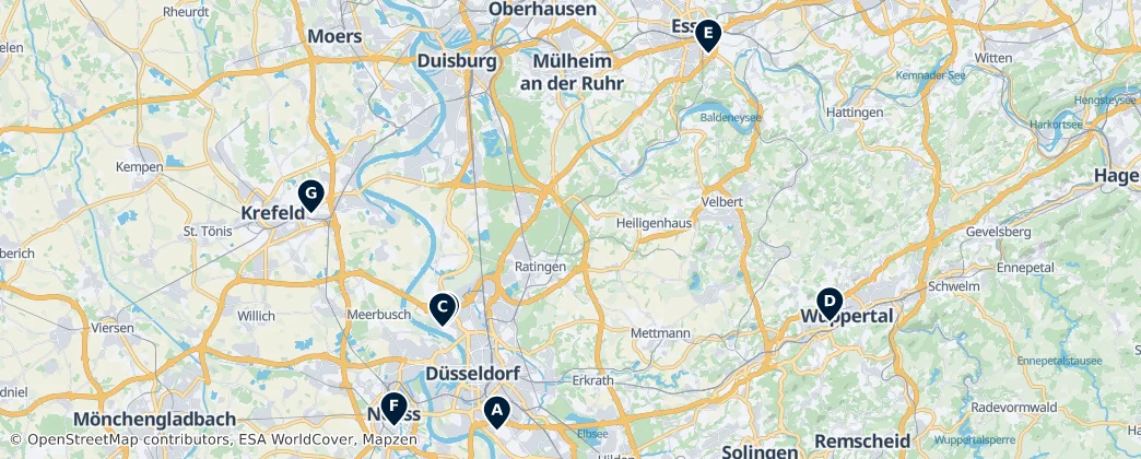 Map of Región de Düsseldorf