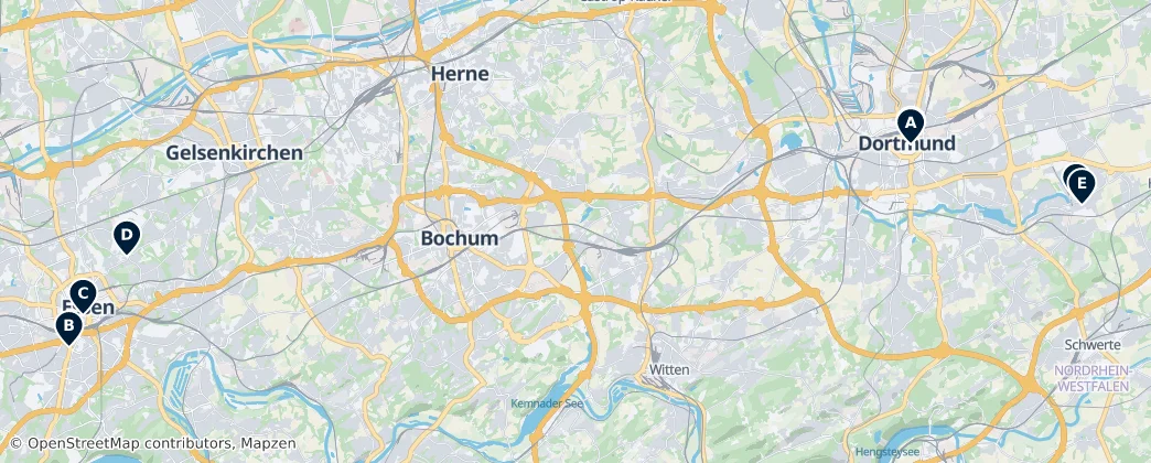Map of Región del Ruhr