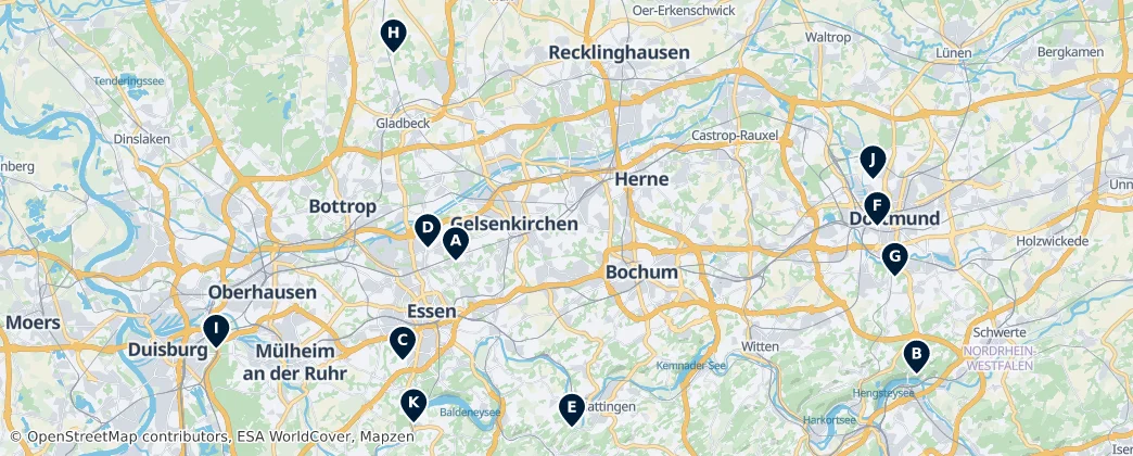 Map of Región del Ruhr