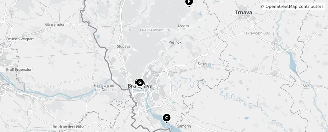Map of Región de Bratislava