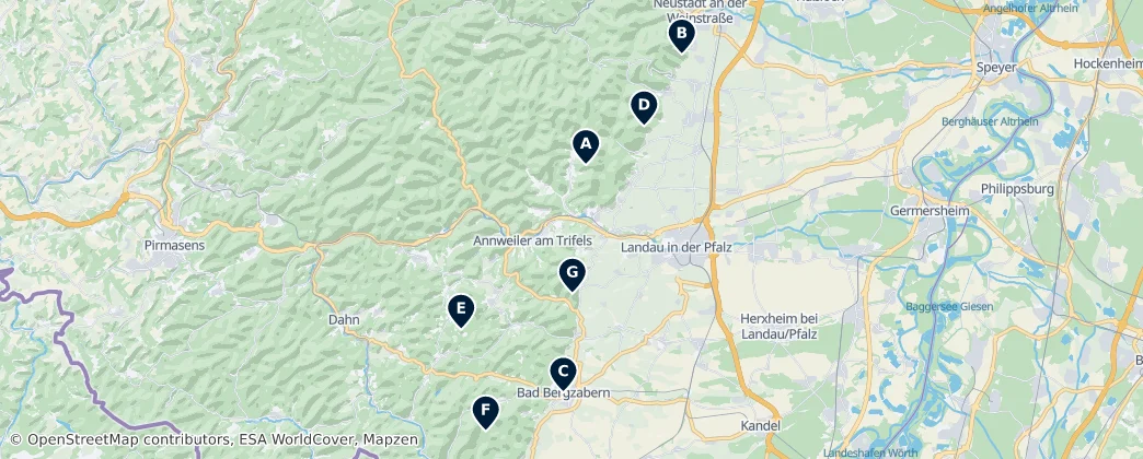 Map of Region Rhein-Neckar (RP)