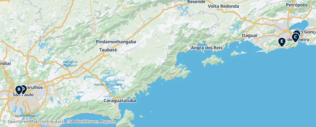 Map of Región Sudeste de Brasil
