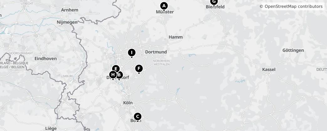 Map of Renania del Norte-Westfalia
