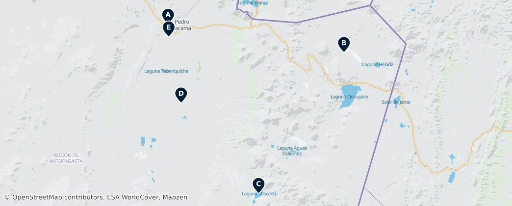 Map of Reserva Nacional Los Flamencos