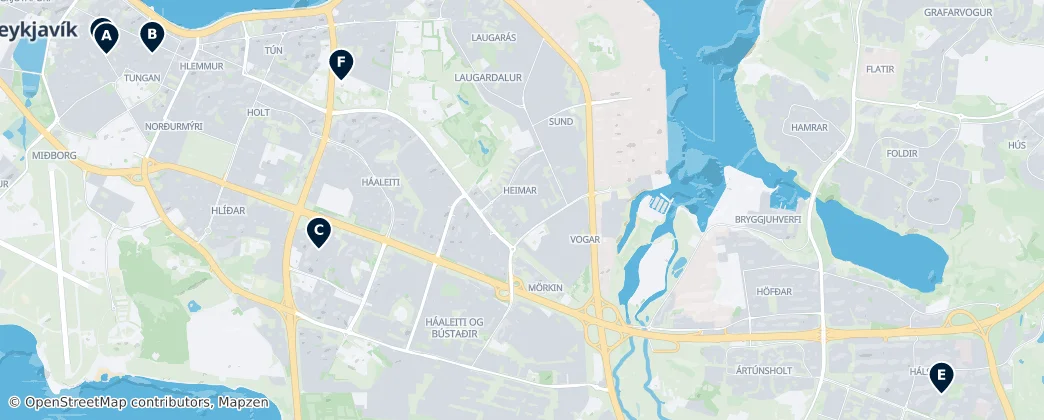 Map of Reikiavik