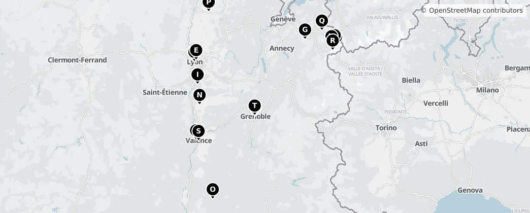 Map of Ródano-Alpes