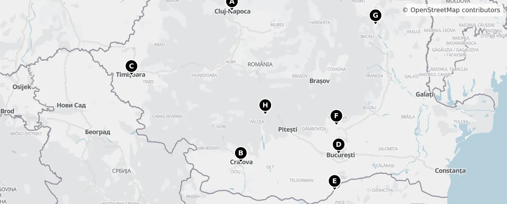 Map of Rumania