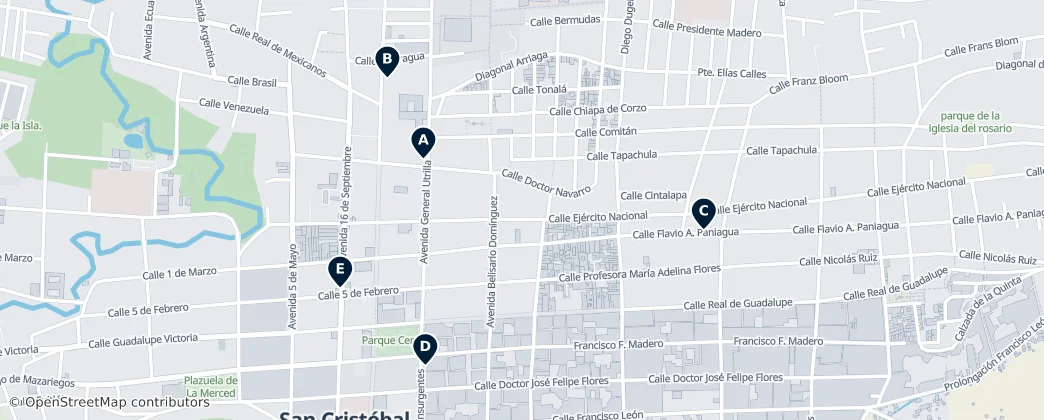 Map of San Cristóbal de Las Casas