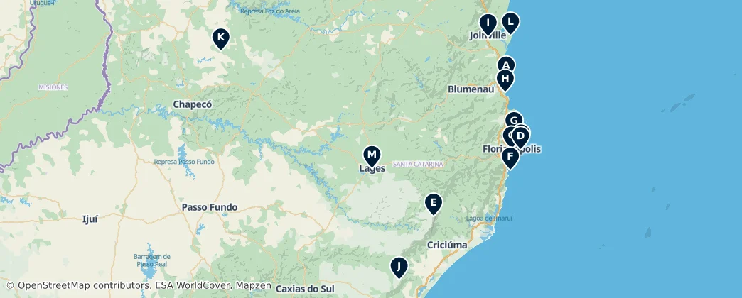 Map of Santa Catarina