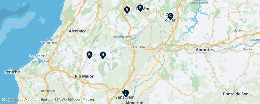 Map of Distrito de Santarém