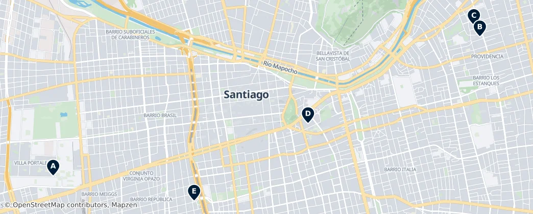 Map of Santiago
