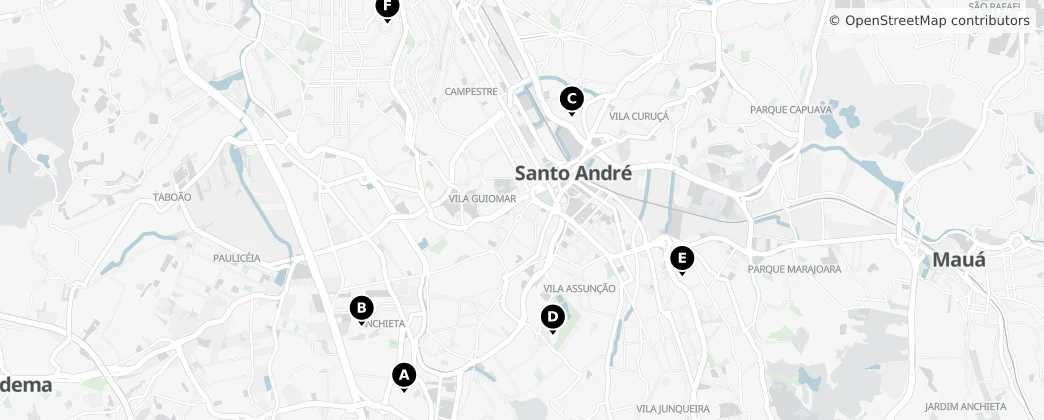 Map of Santo André
