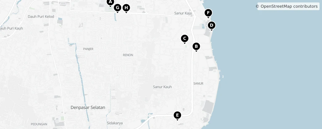 Map of Sanur, Bali