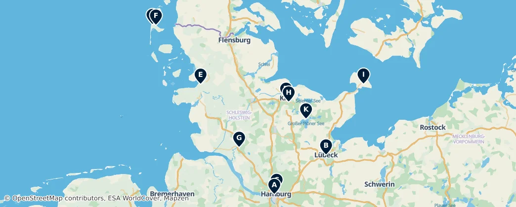 Map of Schleswig-Holstein