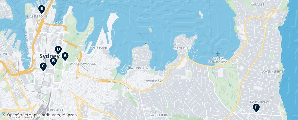 Map of Sídney
