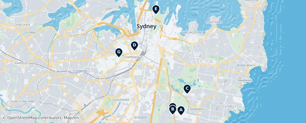Map of Sídney