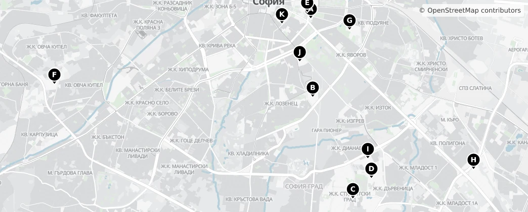 Map of Provincia de Sofía-Ciudad