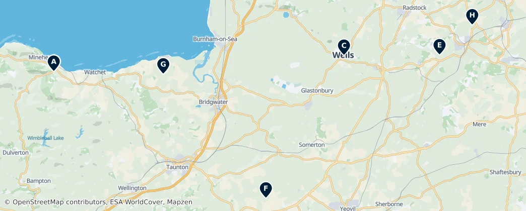 Map of Somerset