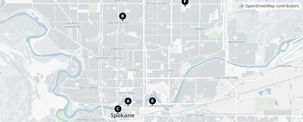 Map of Spokane