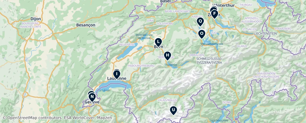 Map of Suiza