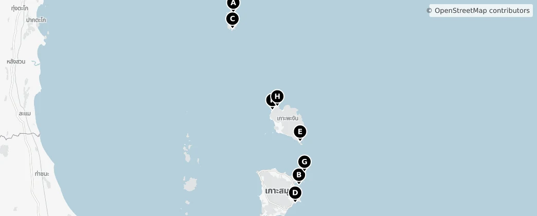 Map of Provincia de Surat Thani