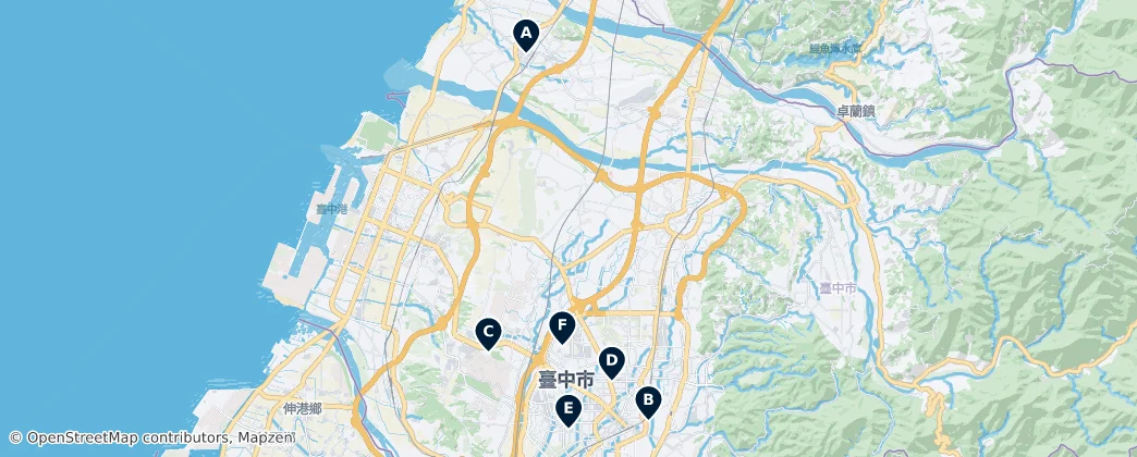 Map of Taichung