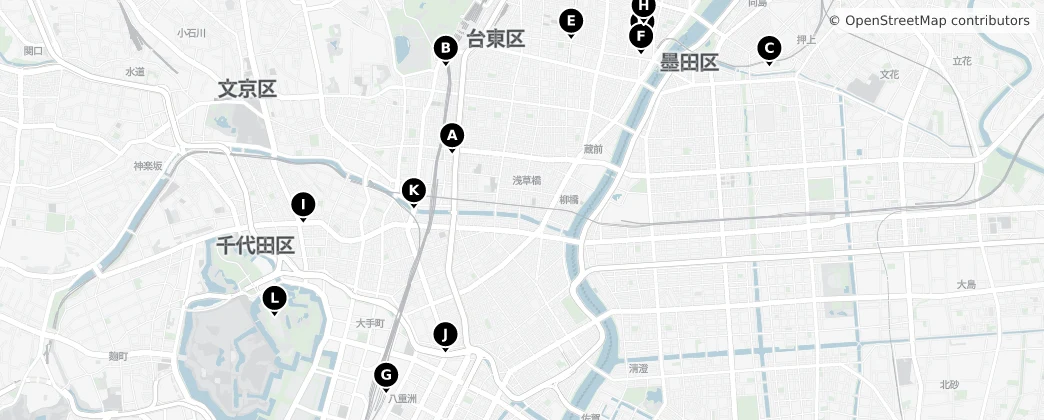 Map of Taitō