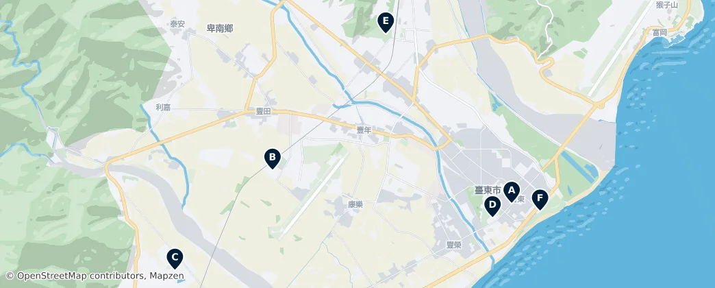 Map of Taitung