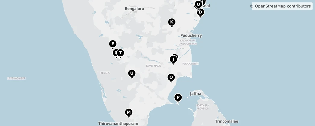 Map of Tamil Nadu