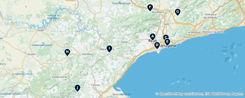 Map of Provincia de Tarragona