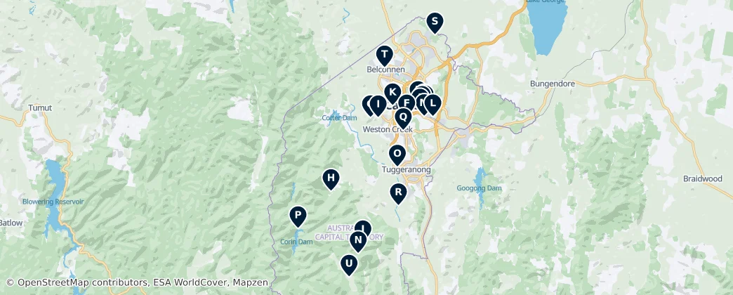 Map of Territorio de la Capital Australiana