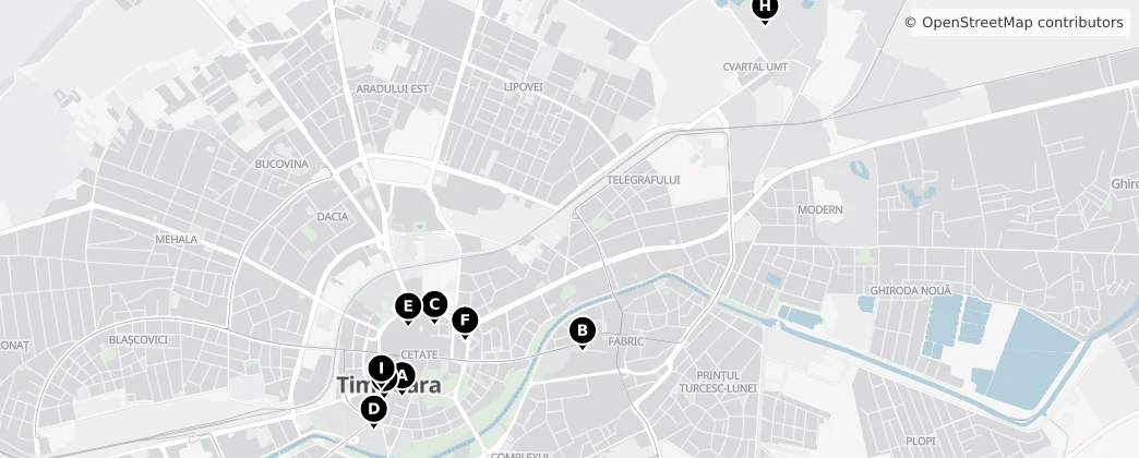 Map of Timișoara