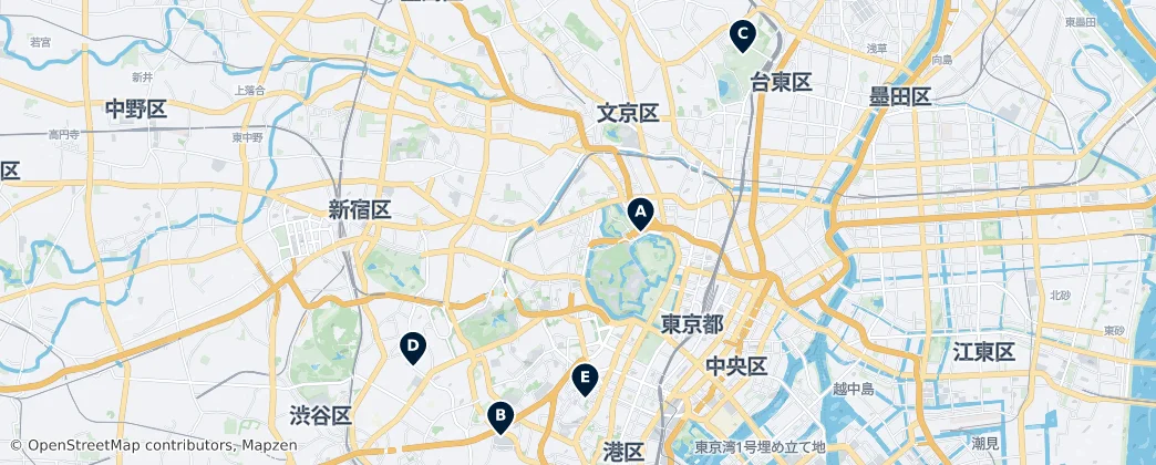 Map of Tokio