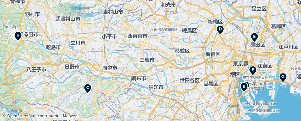 Map of Tokio