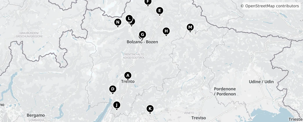 Map of Trentino-Alto Adigio