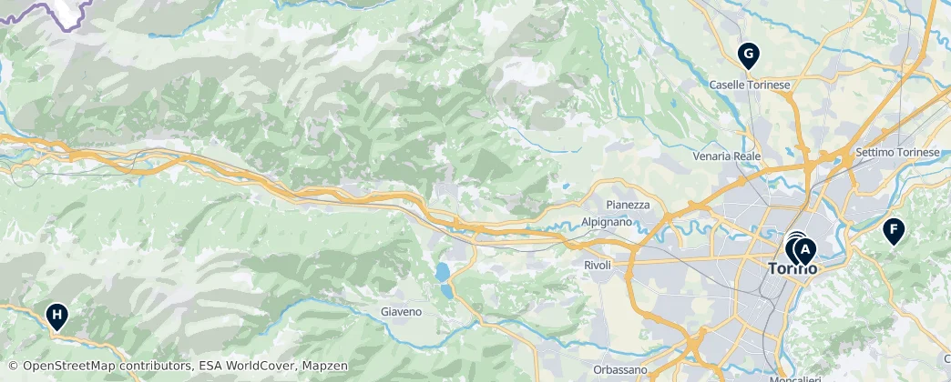 Map of Turín