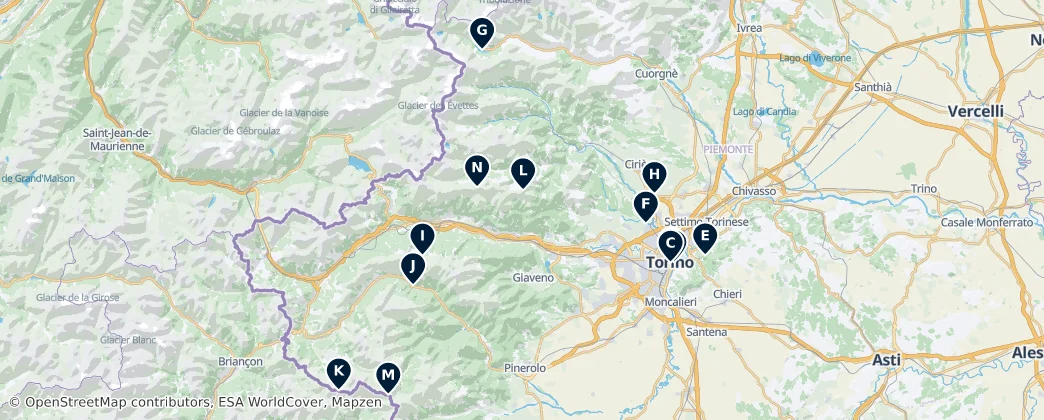 Map of Turín