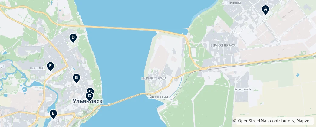 Map of Uliánovsk