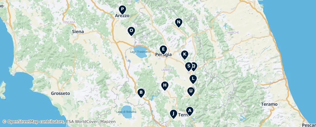 Map of Umbría
