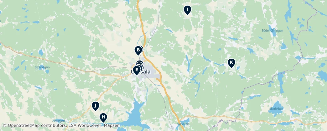 Map of Municipio de Upsala