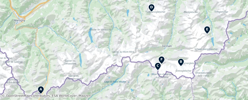 Map of Valais