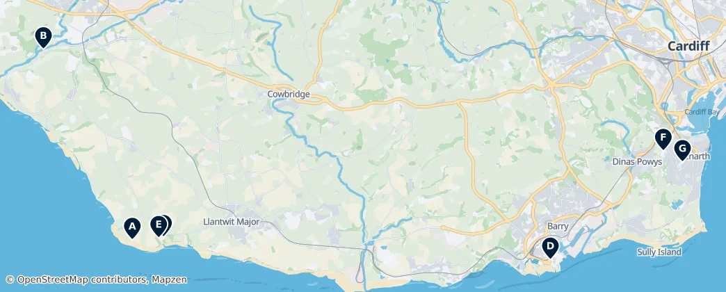 Map of Vale of Glamorgan